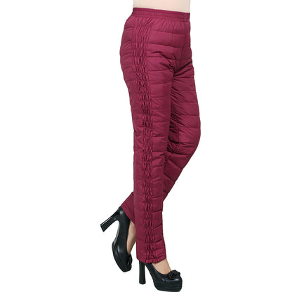 Women's double-sided straight slim slimming warm pants