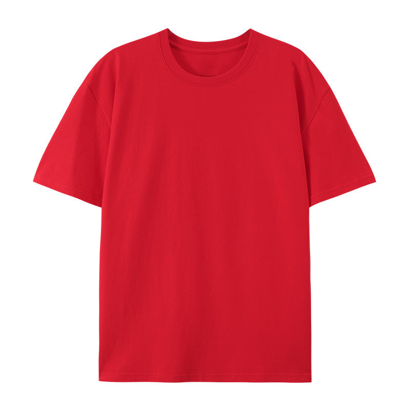 Cotton Round Neck T-shirt Heavy Loose Short Sleeve