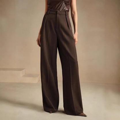 Commuter-Ready Solid-Color Elegant High-Waist Pants That Create A Slimming Look