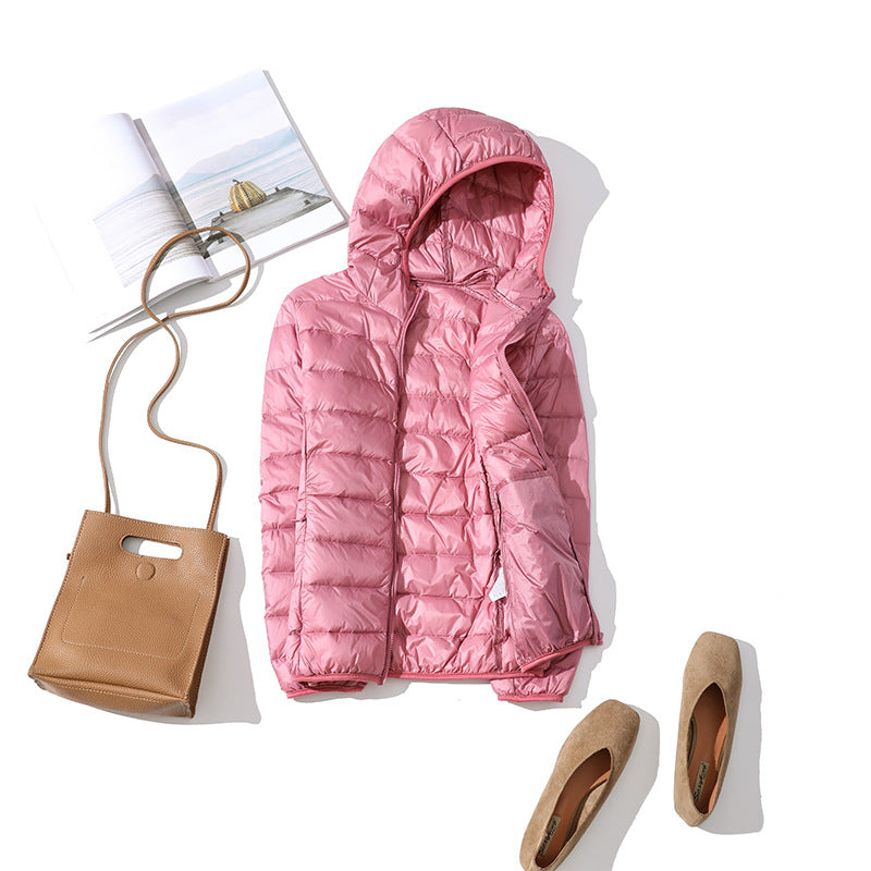 Lightweight Korean casual plus size short hooded jacket
