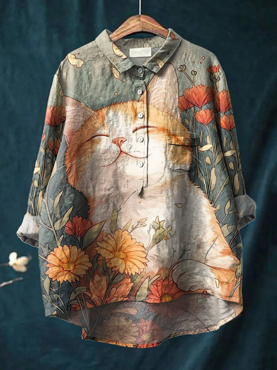 Women's Stretch Print Hawaiian Style Shirt