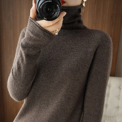 Women's Wool Solid Color Sweater Knitted Bottoming Shirt