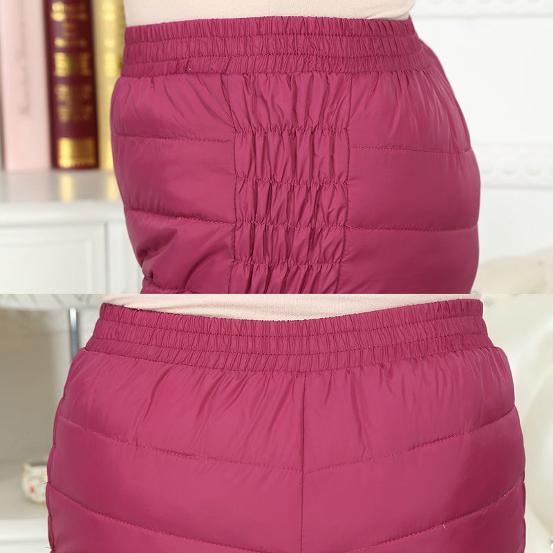 Women's double-sided straight slim slimming warm pants
