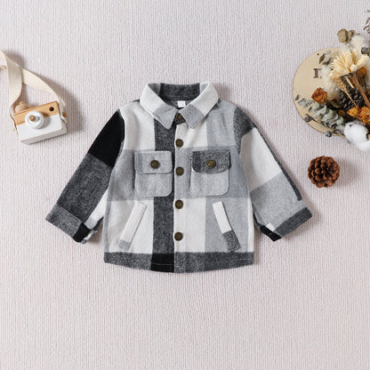 Long Sleeve Plaid Shirt With Pocket Autumn