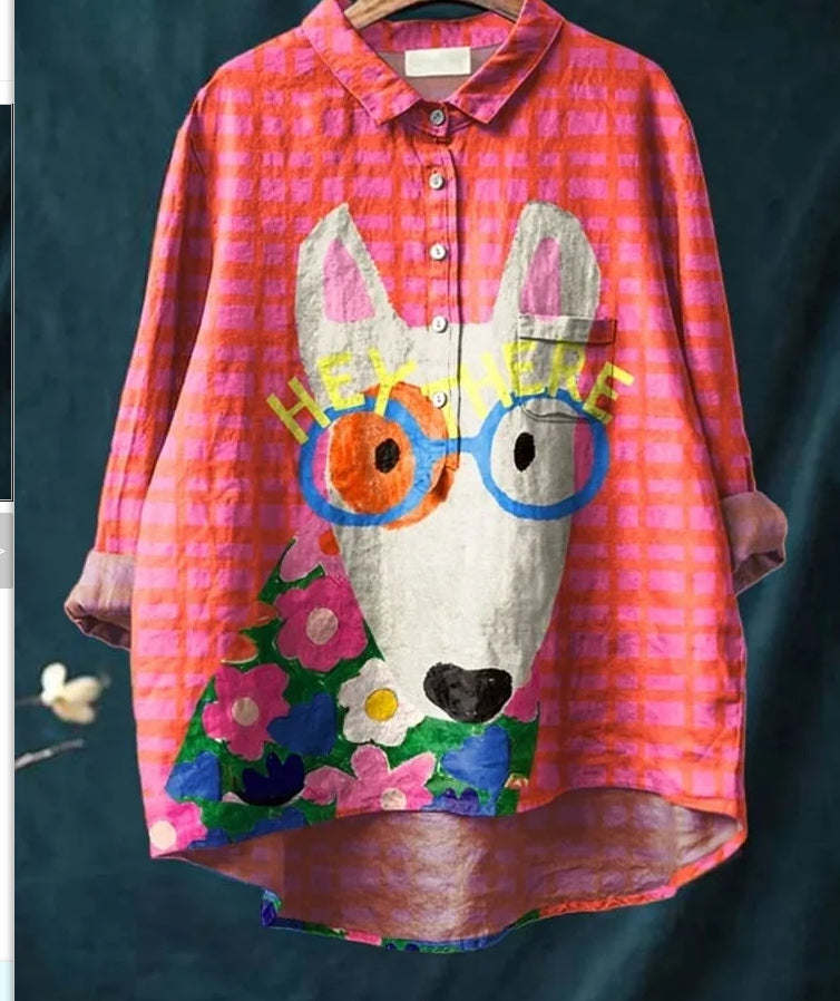 Women's Loose Printed Round Neck Shirt