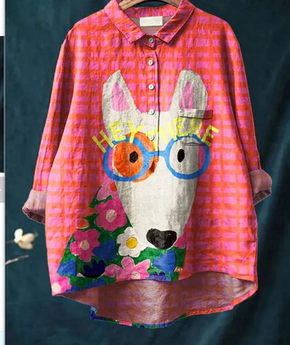 Women's Loose Printed Round Neck Shirt