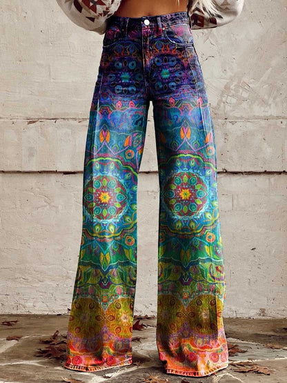 European And American Plus Size Women's Casual Pants Thin Wide Leg