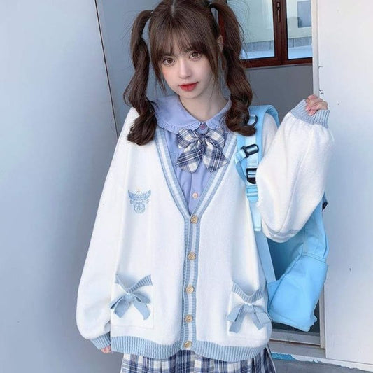 Women's Fashion Bow Knit Cardigan Sweater