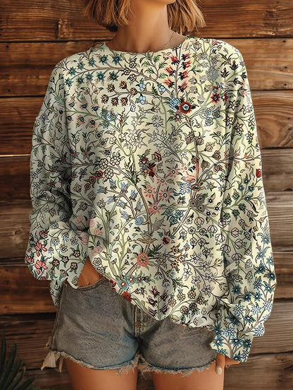 Long Sleeve Round Neck Loose Retro Style Sweater