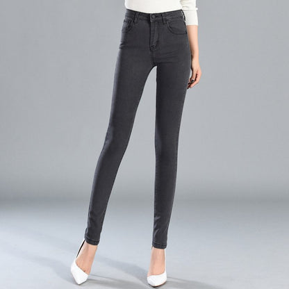 Jeans Trousers And Feet Pants Are Thin And Tight Elastic Women