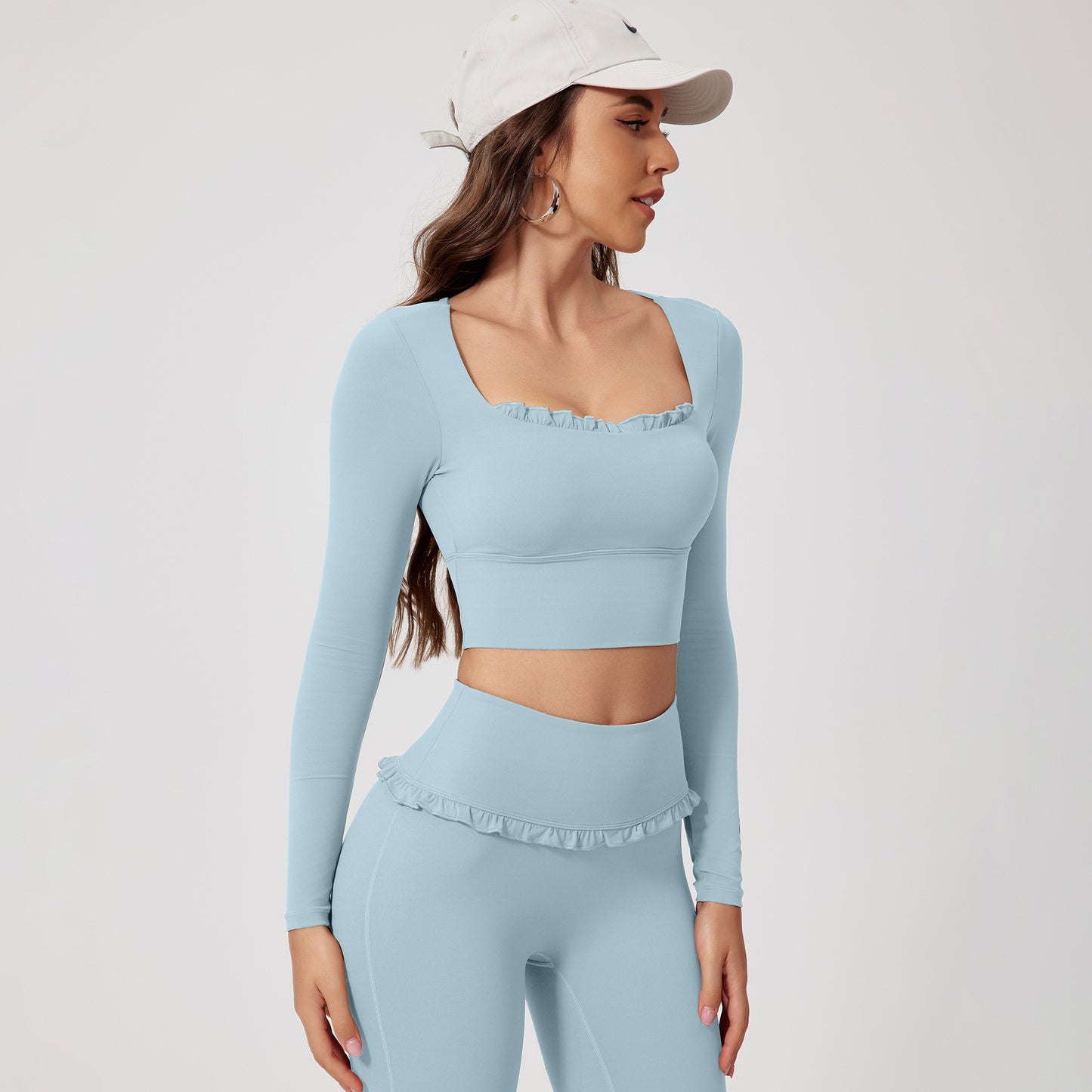 Inch Shadow European And American Quick-drying Fitness Sports Long-sleeved Top