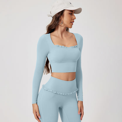 Inch Shadow European And American Quick-drying Fitness Sports Long-sleeved Top