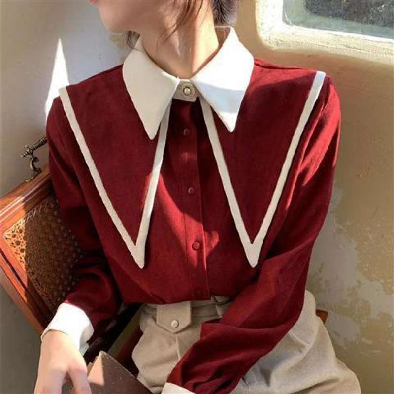 Women's Summer Short Long Sleeve Shirt With Square Collar