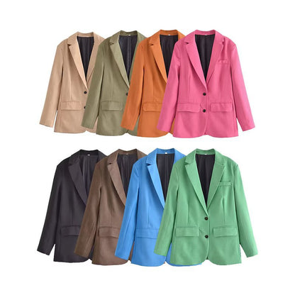 Autumn And Winter New European And American Style Fashion Single-breasted Suit Jacket For Women