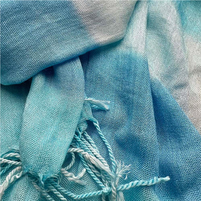 Turquoise Printed Viscose Scarf - Summer Essential Scarf 67inchx24inch