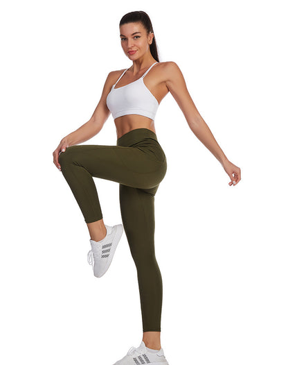 High-waisted Butt-lifting Slim-fit Sports Leggings With Side Pockets