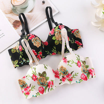 Women's Fashion One Piece Gathered Underwear Without Steel Ring Adjustable Shoulder Straps