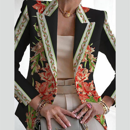 Women's Clothing Fashion Printed Suit Slim Fit