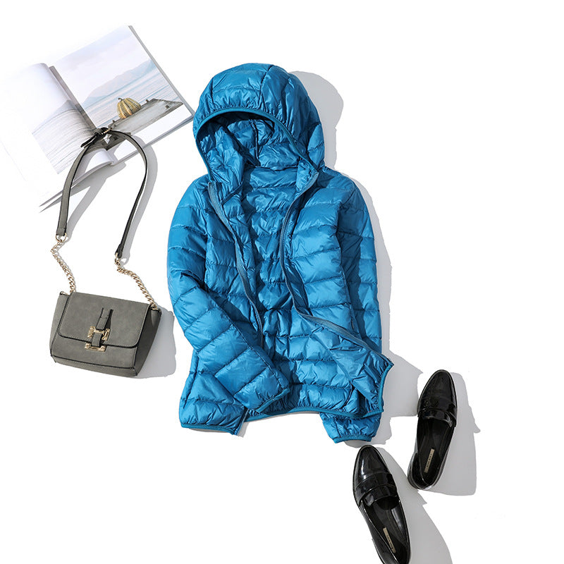 Lightweight Korean casual plus size short hooded jacket