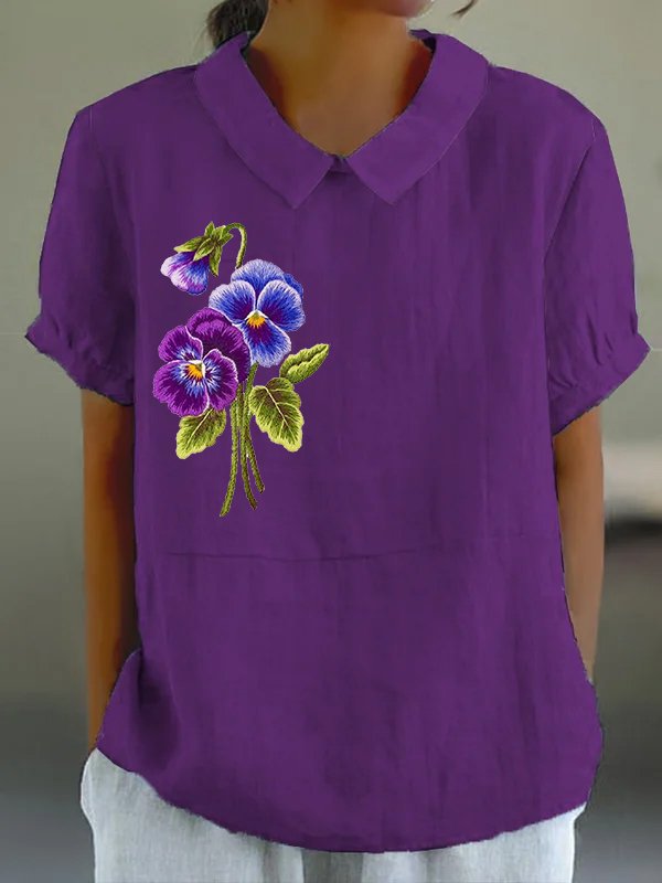 Lapel Short Sleeve Elegant Women