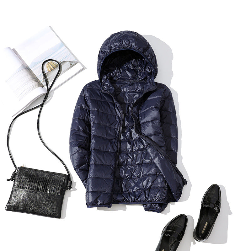 Lightweight Korean casual plus size short hooded jacket