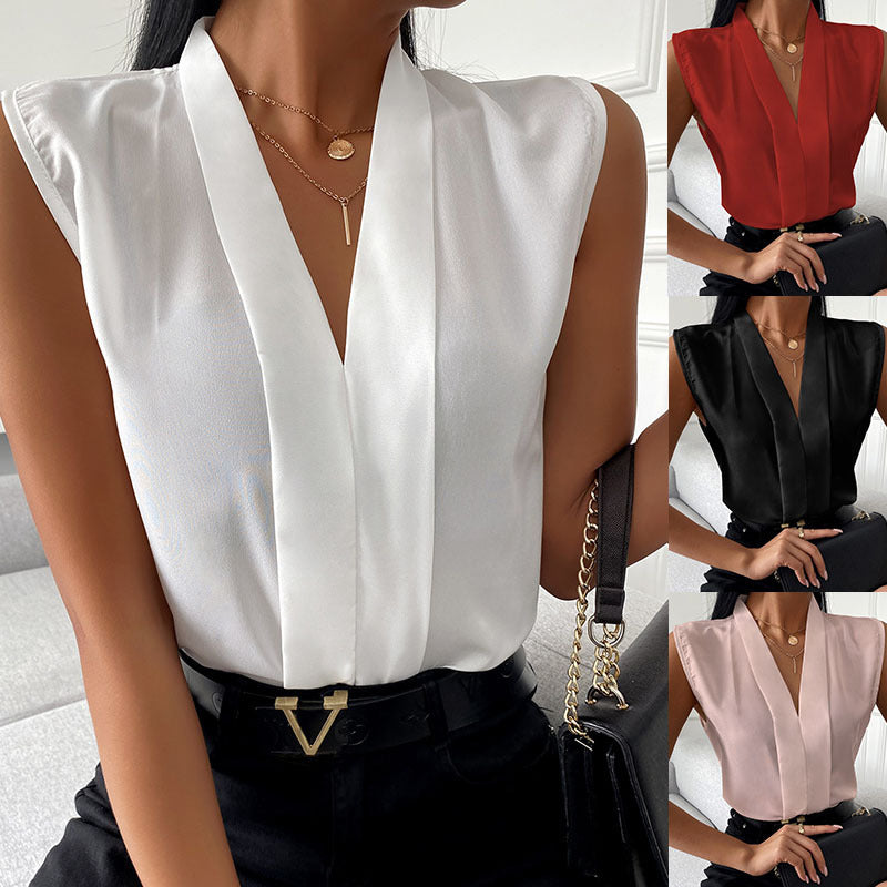 Explosive Women's New Style V-neck Casual Professional Shirt Top