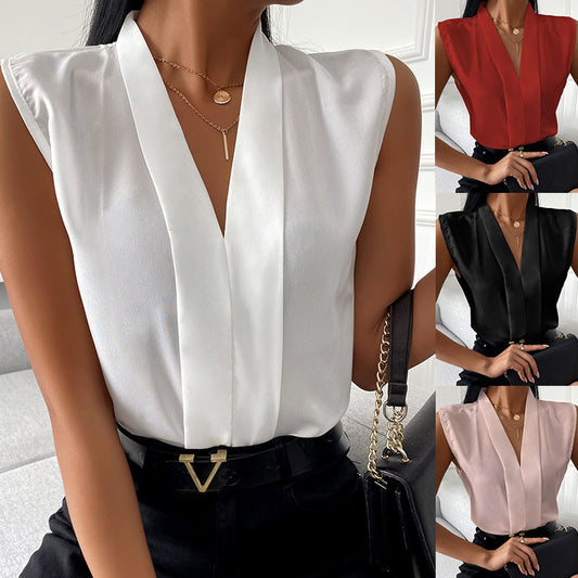 Explosive Women's New Style V-neck Casual Professional Shirt Top