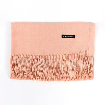 Women's Solid Color Scarf Tassel Scarf