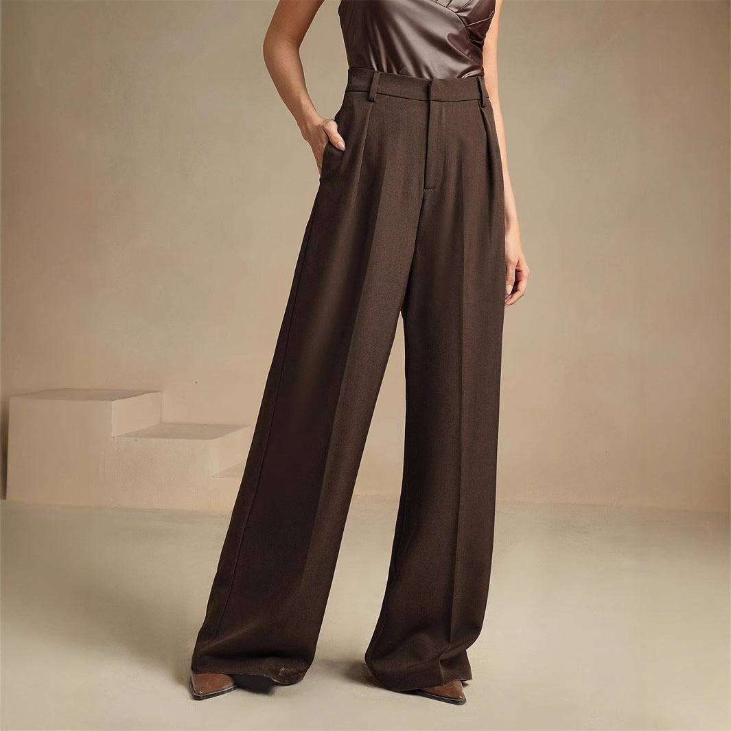 Commuter-Ready Solid-Color Elegant High-Waist Pants That Create A Slimming Look