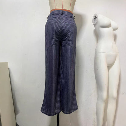 American Casual Denim Printing Loose Pockets