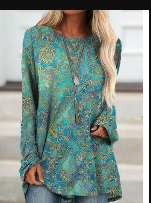 Round Neck Pullover Long-sleeved T-shirt Women's Top