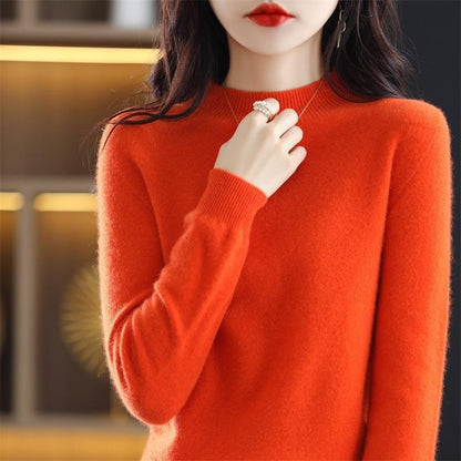 Women's Fashion Half Turtleneck Seamless Sweater