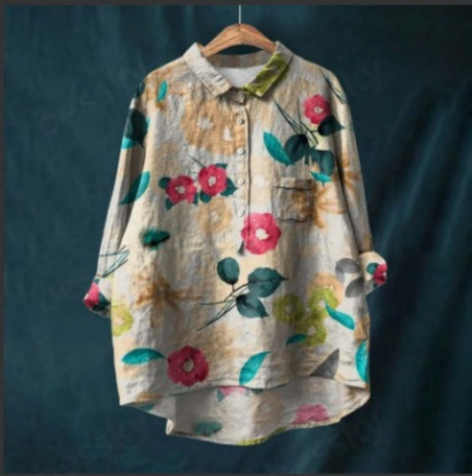Printed Fashion Versatile Collar Shirt