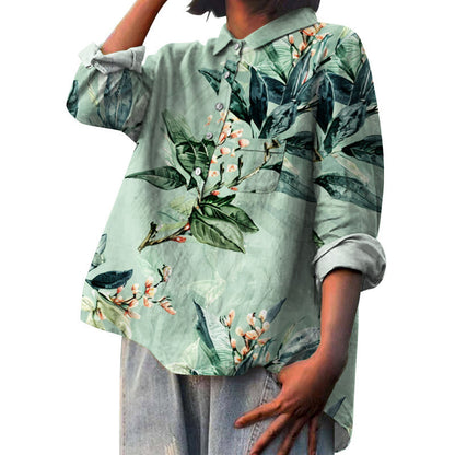 Women's Stretch Print Hawaiian Style Shirt