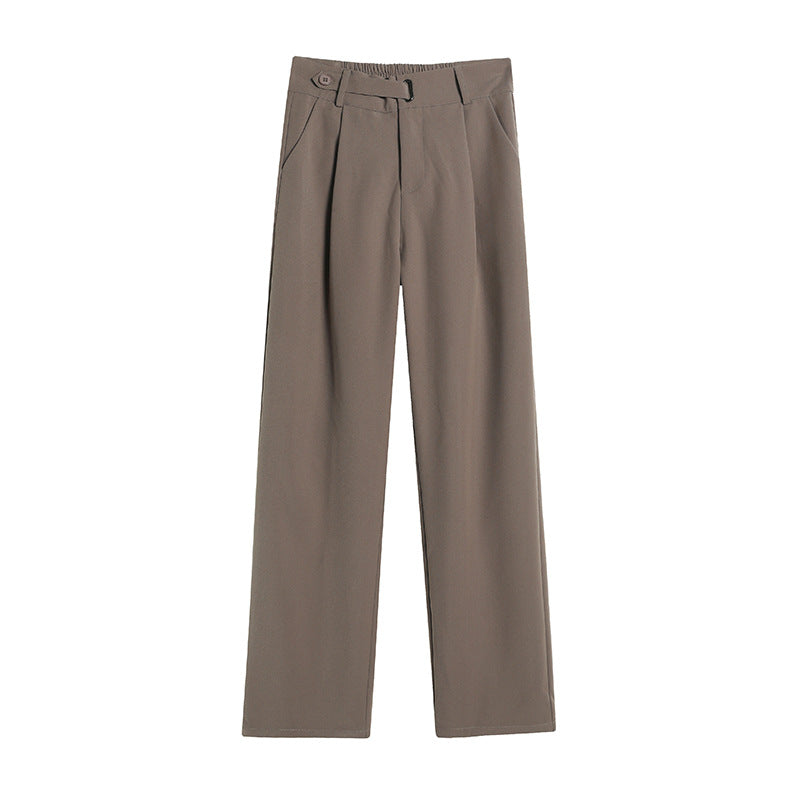 Ladies Loose Straight Mopping Suit Long Pants