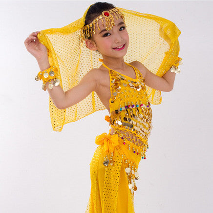 Children's Dancing Clothes Indian Dance Costume Xinjiang Dance Performance Wear Girls Belly Dance Children's National Performance