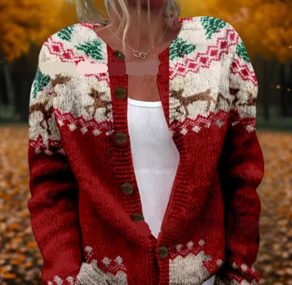 Womens Casual Printed Cardigan Jacket Top