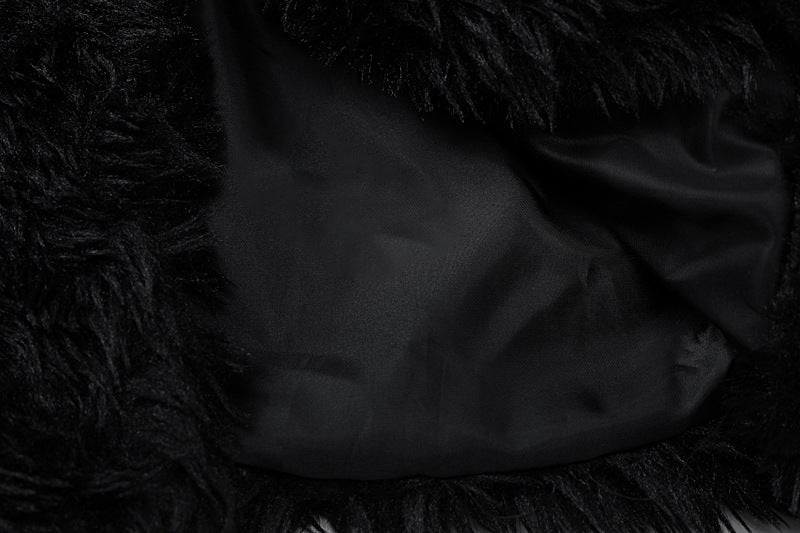 Fluffy Woolen Leather Ring Top Hot Girl Loose