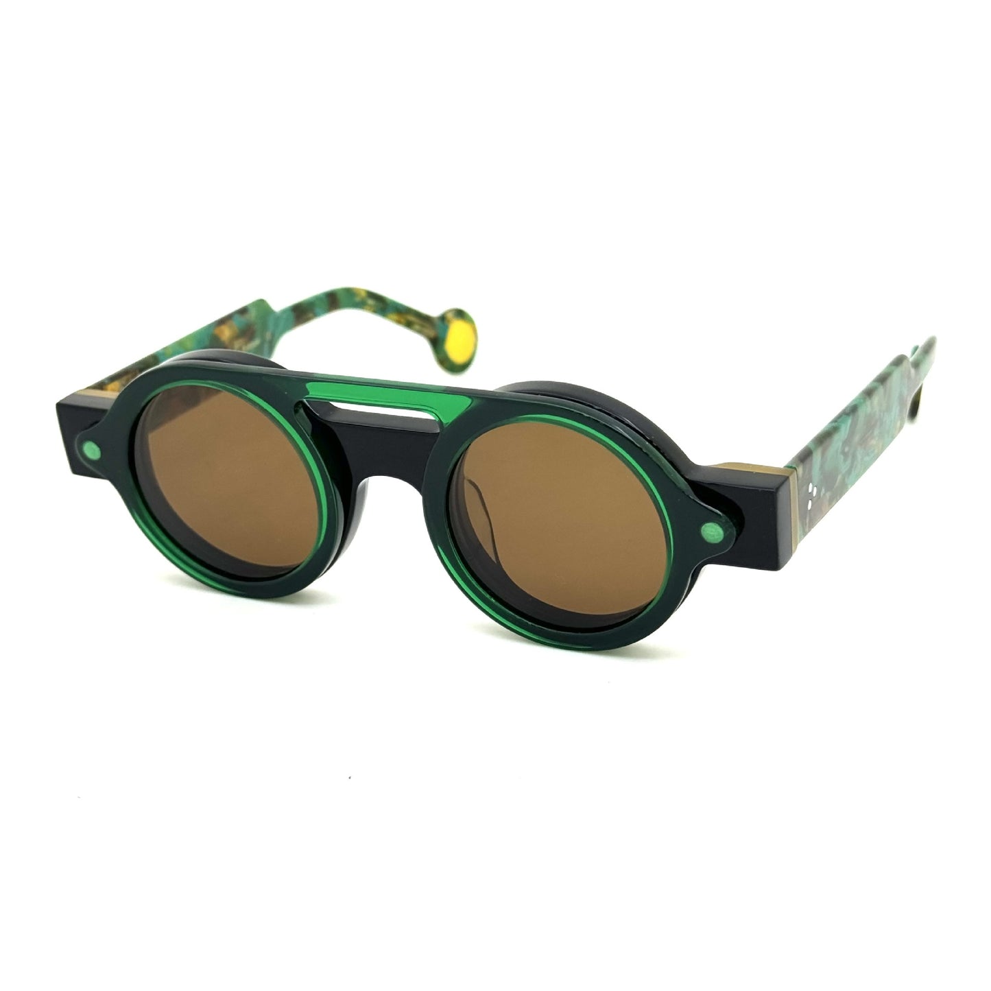Irregular Circle In Circle Board Klein Blue Polarized Sunglasses