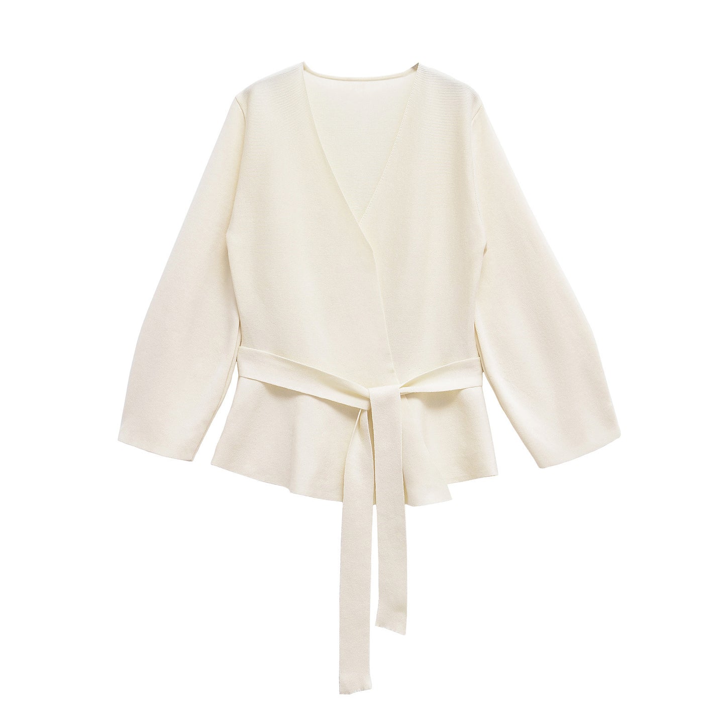 European And American Style Elegant Deep V-neck With Belt Padded Shoulder