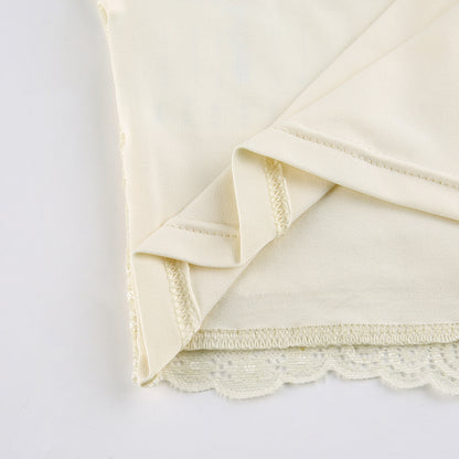 Double Layer Vest With Large V-neck Lace