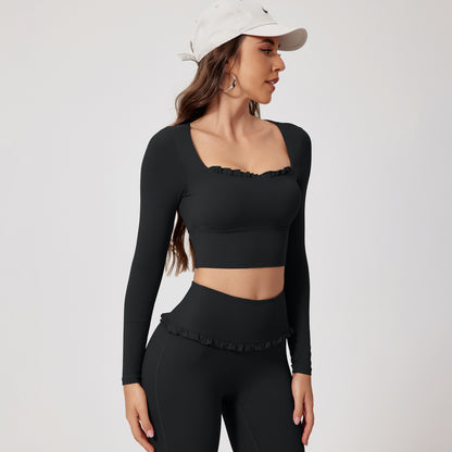 Inch Shadow European And American Quick-drying Fitness Sports Long-sleeved Top