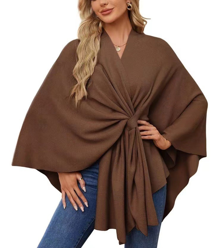 Loose V-neck Shawl Cape Fashionable Jacket