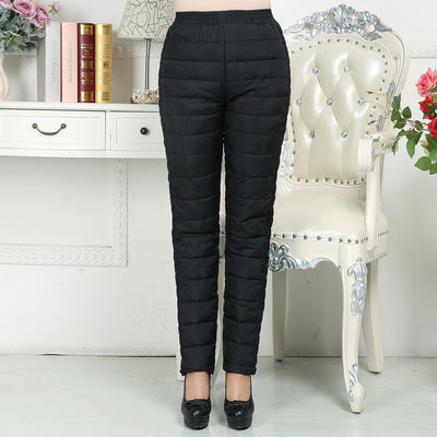 Women's double-sided straight slim slimming warm pants