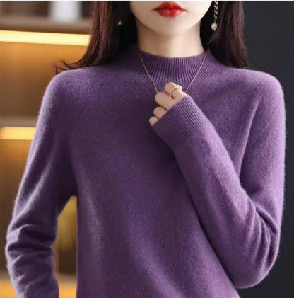 Women's Fashion Half Turtleneck Seamless Sweater