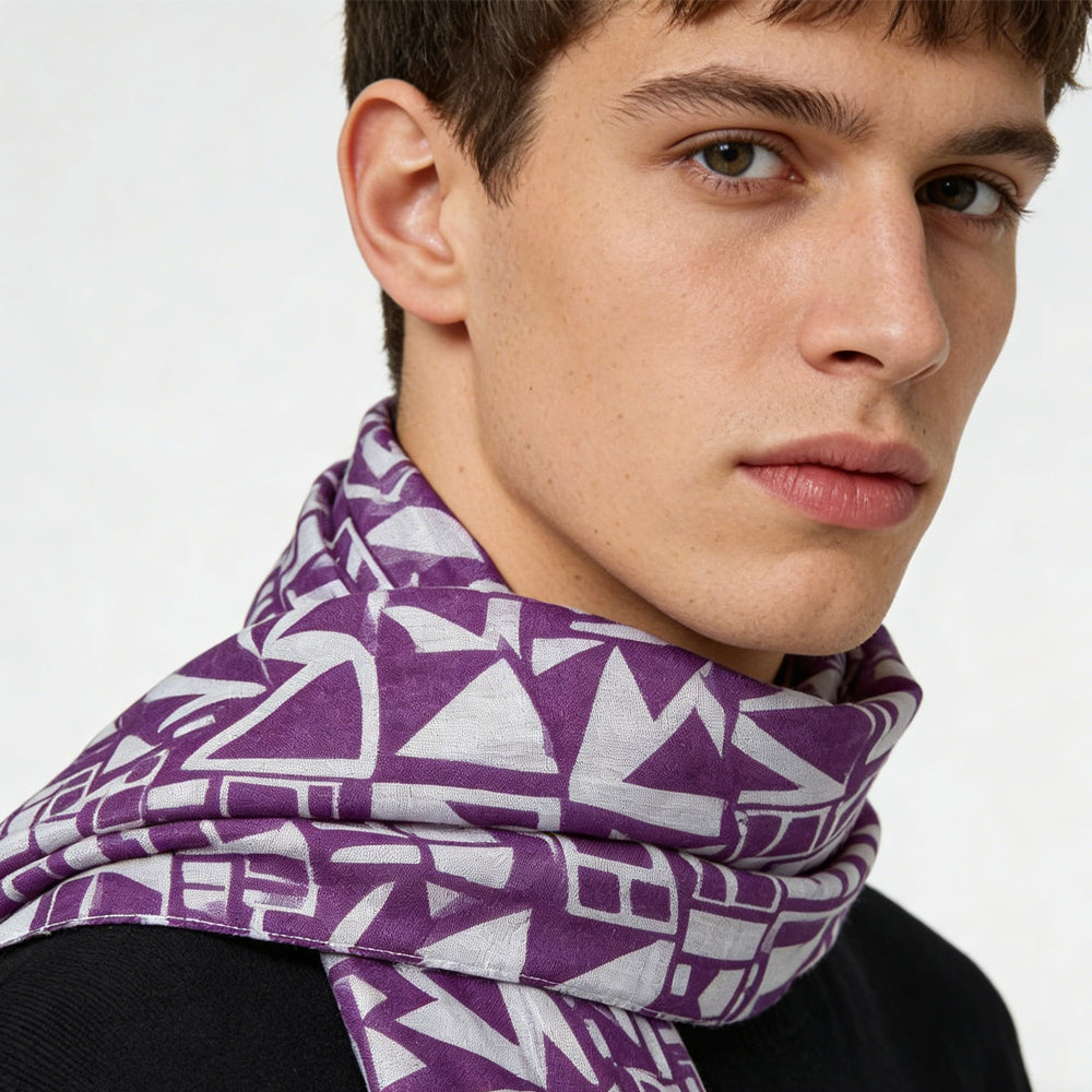 Purple Boho Square Scarf,Head Scarf,Luxe Look For Evening Wear,Scarf,vacation,daily Life,evening Party,Office Appropriate Subtlety For Women Men
