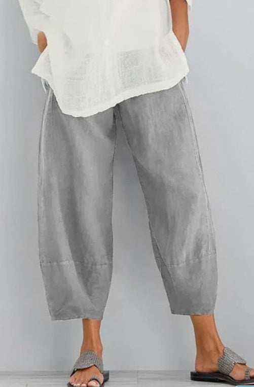 Solid Women's Simple Loose Casual Capris Pants Summer Spring