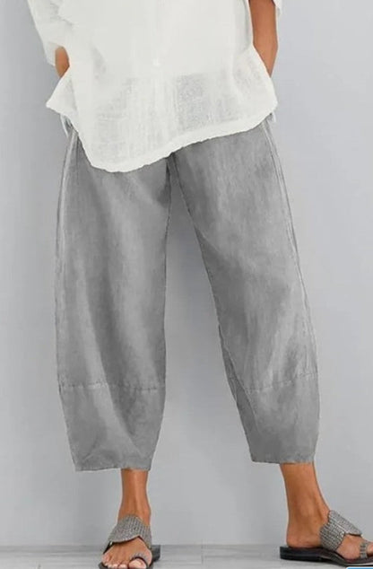 Solid Women's Simple Loose Casual Capris Pants Summer Spring