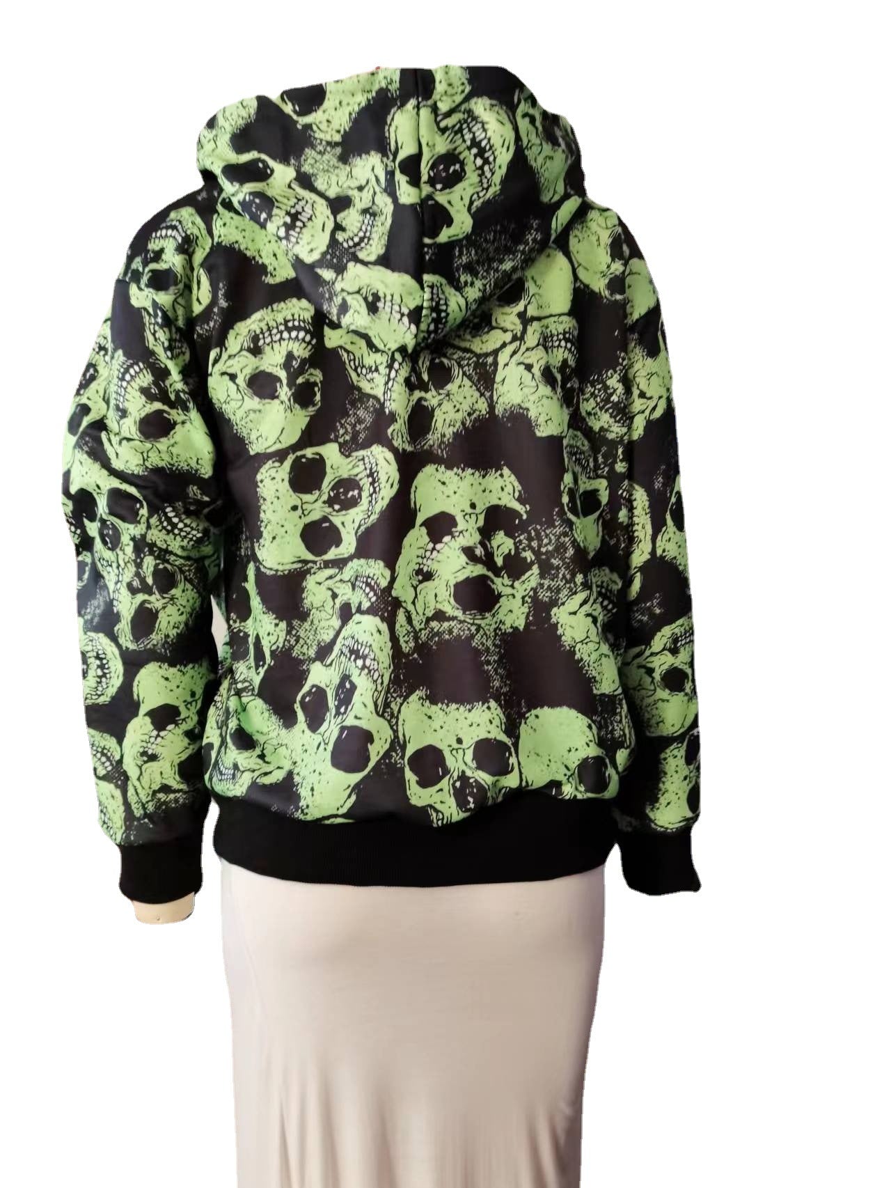 New Printed Sweater Skull Printed Hooded Women
