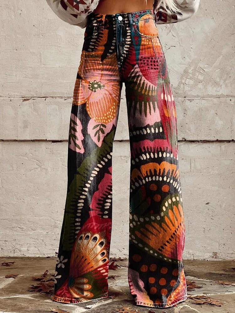 European And American Plus Size Women's Casual Pants Thin Wide Leg